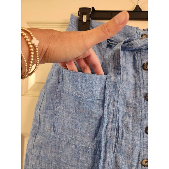 Jones New York roughed back chambray skort with tie size small - Picture 3 of 7